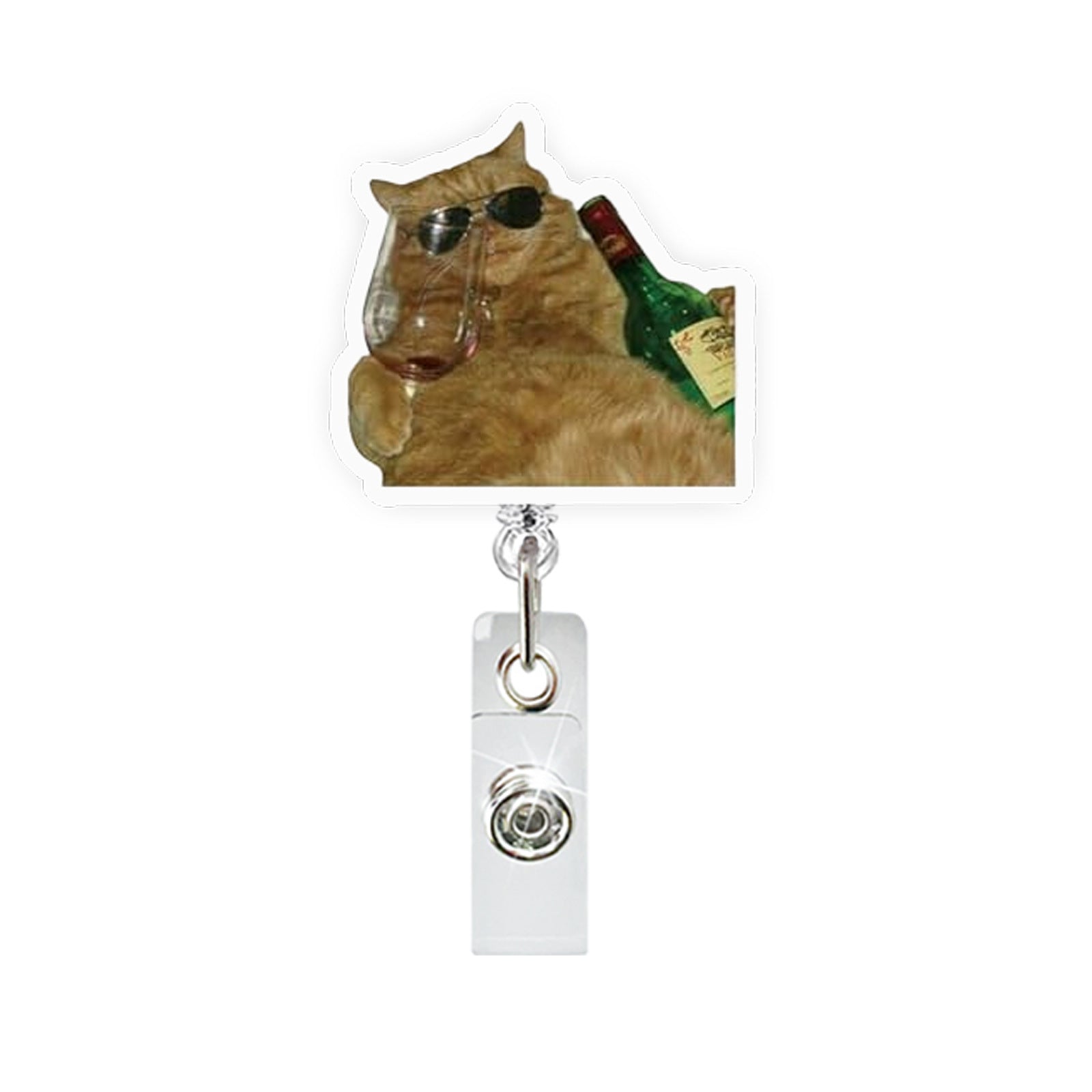 Wholesale Funny Cat Emoticon Acrylic Retractable Badge Reel for Party Gift