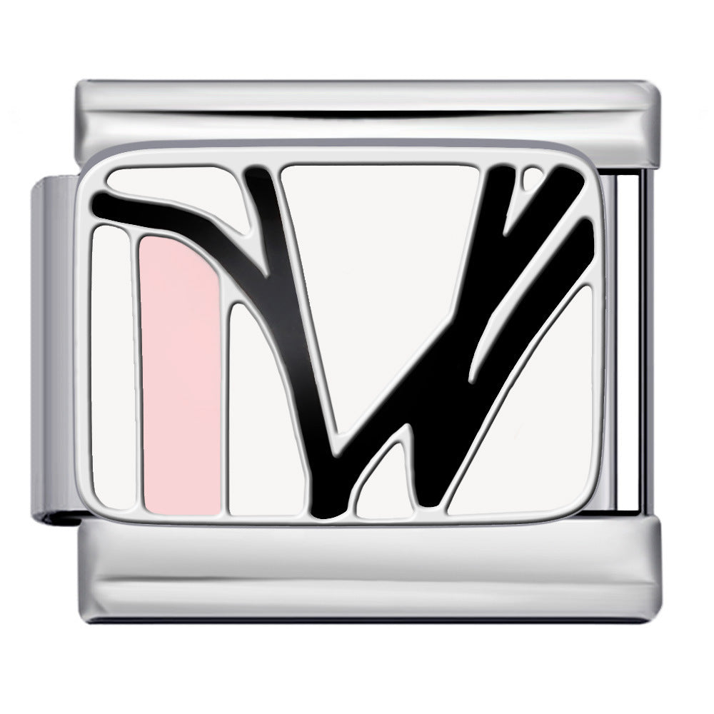 Wholesale Italian modular  titanium steel drip welding pattern DIY bracelet