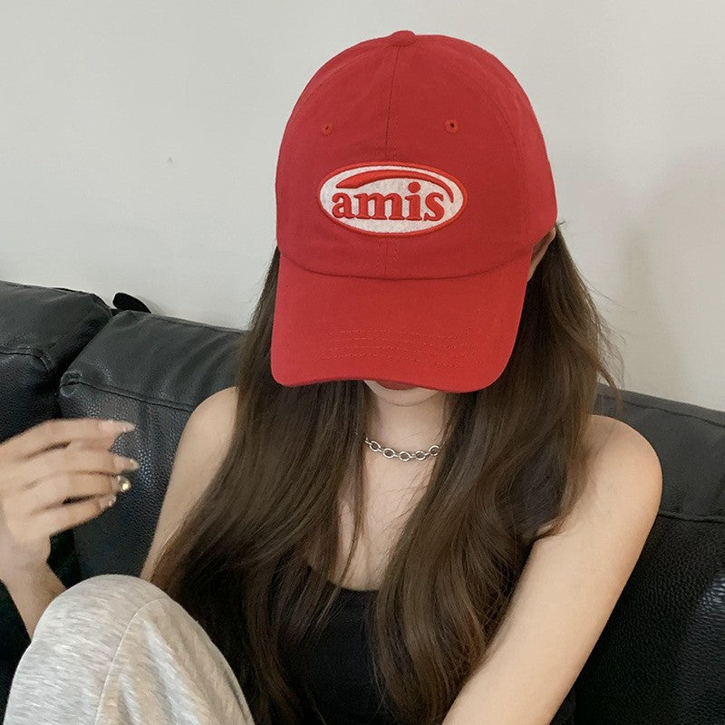 Wholesale red baseball cap with face soft top hat sun hat