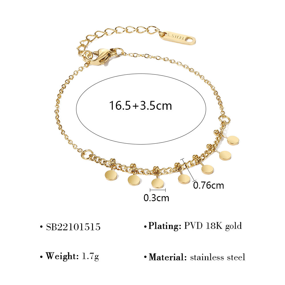 Wholesale Titanium Steel Beach Metal Flower Moon Diamond Bracelet