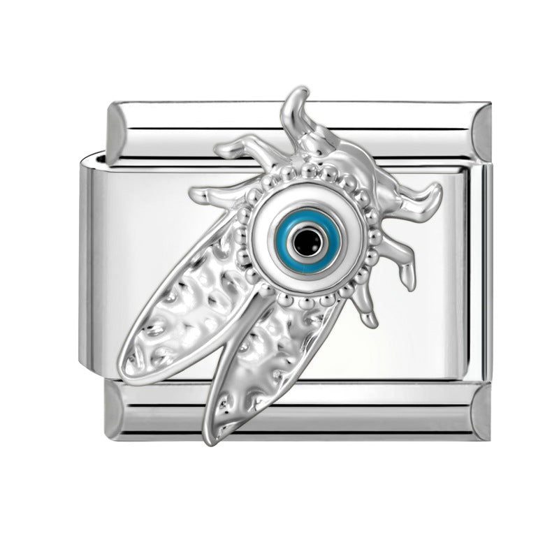 Wholesale 9mm Italian Charm Starter Bracelets DIY Evil Eye Series Stainless Steel Composable Bracelet