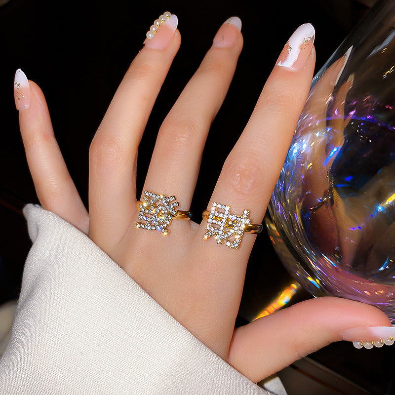 Wholesale Pearl Zircon Love Bow Ring ACC-RS-TuoYa001