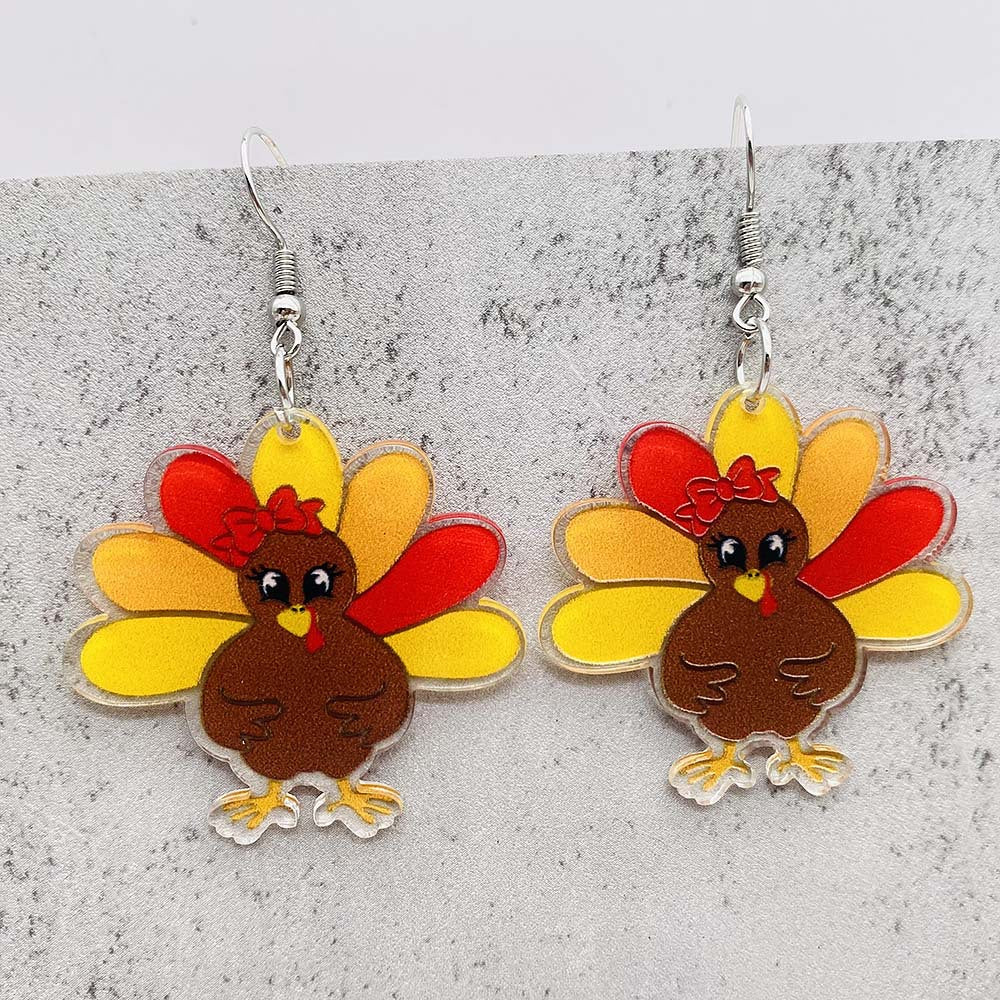 Wholesale Thanksgiving Turkey Acrylic Earrings ACC-ES-ChenY057