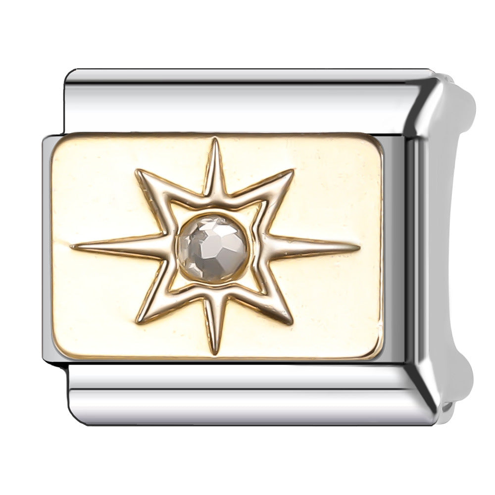 Wholesale Italian Charm Bracelet 9mm DIY Splicing Diamond Gypsophila Series Stainless Steel Composable Braceletc Pattern Bracelet Jewelry