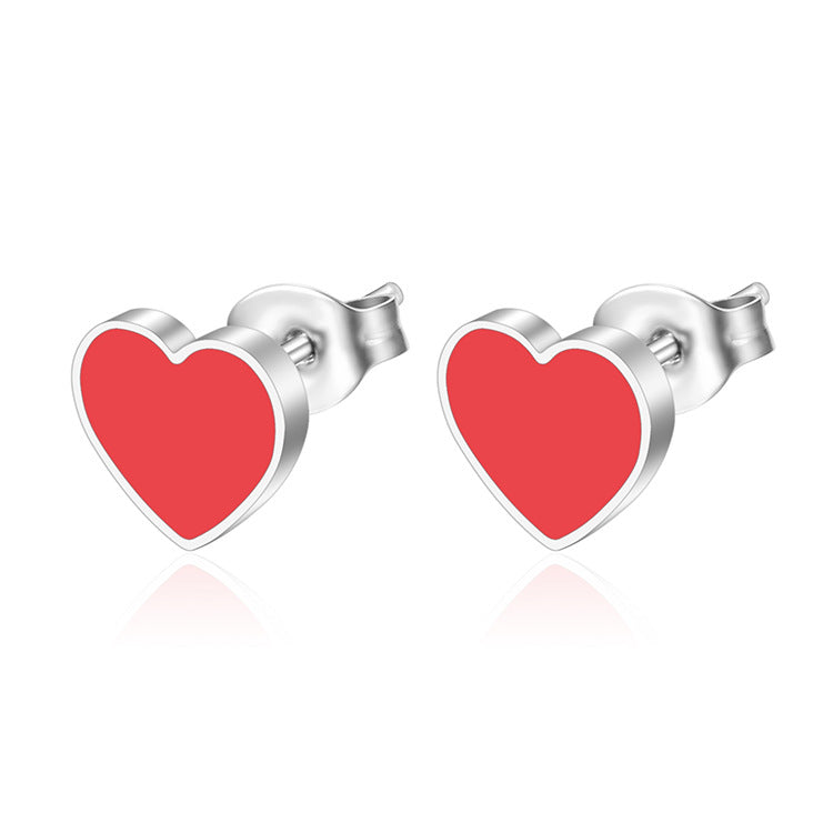 Wholesale Colorful Candy Series Stainless Steel Heart Earrings ACC-ES-MuShan060