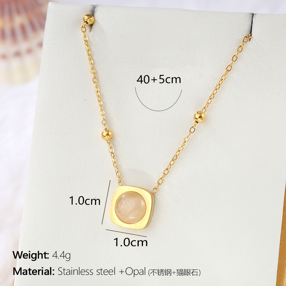 Wholesale Gold-Plated Stainless Steel Heart Pendant Necklace – Geometric Shell Design Fashion Jewelry