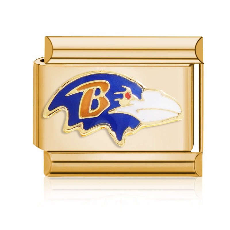 Wholesale 9mm Italian Charm Starter Bracelets DIY Rugby Stainless Steel Composable Bracelet