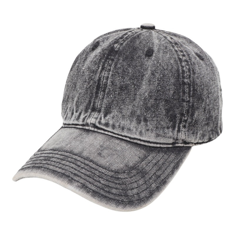 Wholesale Denim hat  solid color light board washed Denim peaked cap baseball cap