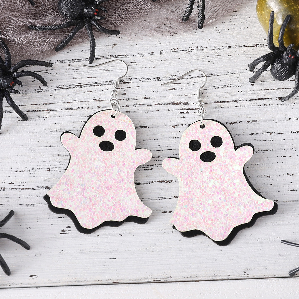 Wholesale  Halloween Cute Ghost Sequins Pendant Earrings