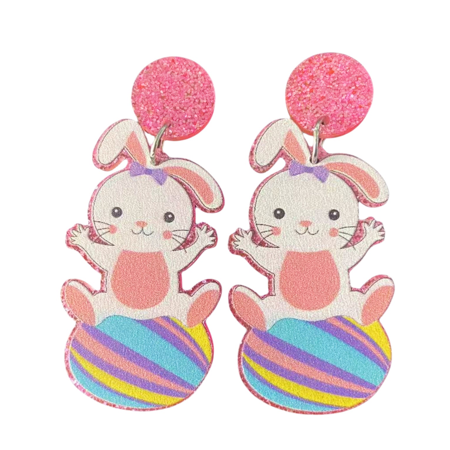 Wholesale Acrylic Easter Egg Cute Cartoon Bunny Earrings