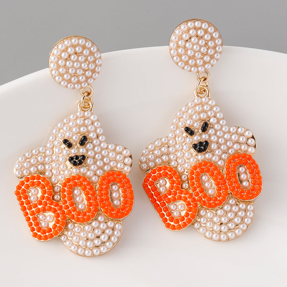 Wholesale Halloween Ghost Rice Bead Earrings ACC-ES-Jicai002