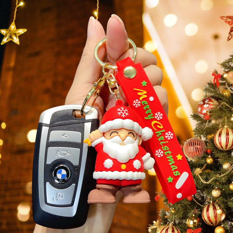 Portachiavi creativo all'ingrosso di Natale con ciondolo carino per zainetto per auto
