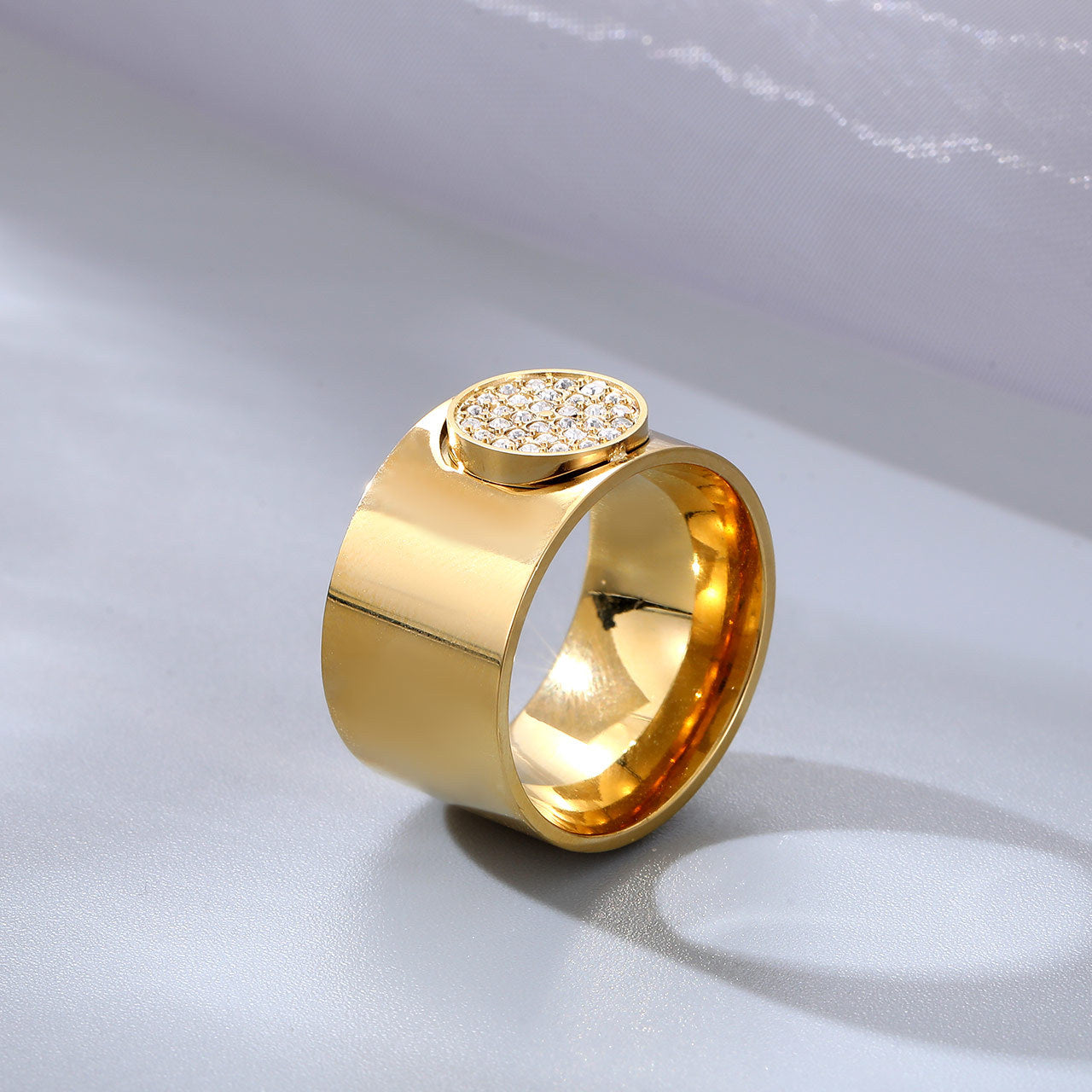 Wholesale Geometric Wide Titanium Steel Ring