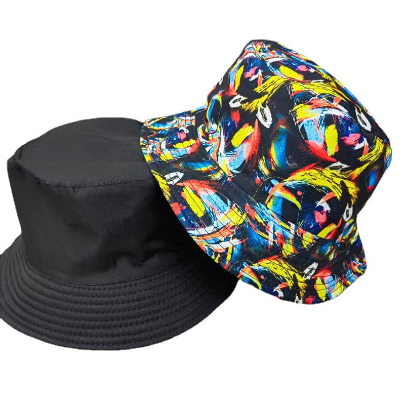 Wholesale Double-sided fisherman hat color printing basin hat   bucket hat