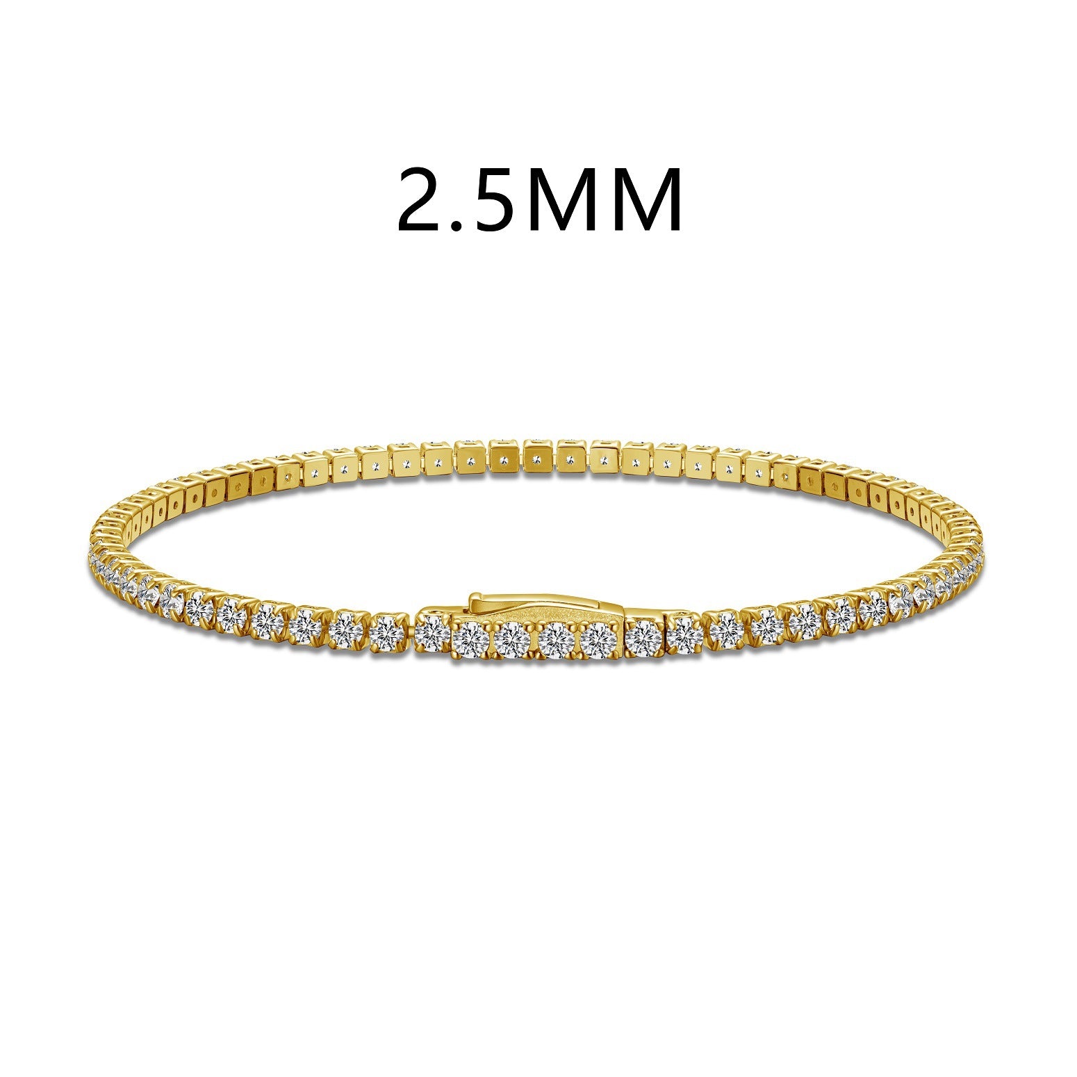 Wholesale 925 Sterling Silver Tennis Bracelet For Women Platinum Color Single Row Stone Clasp Everyday Jewelry Accessory