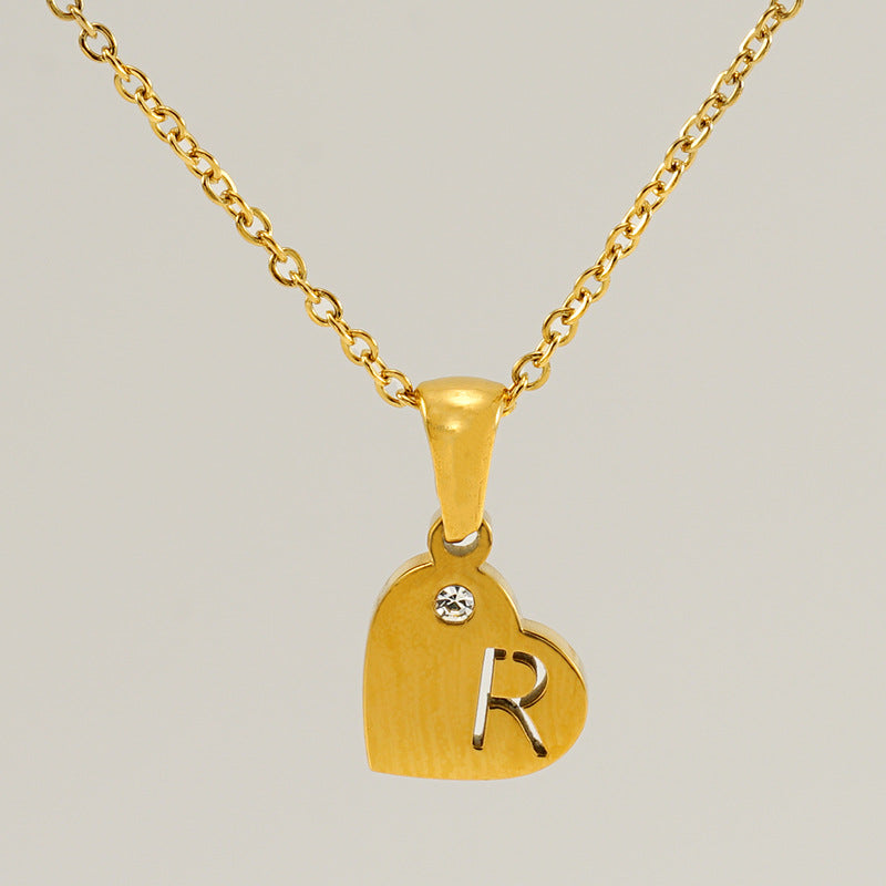 Wholesale Diamond Heart Letter Necklace ACC-NE-ZhongYao005