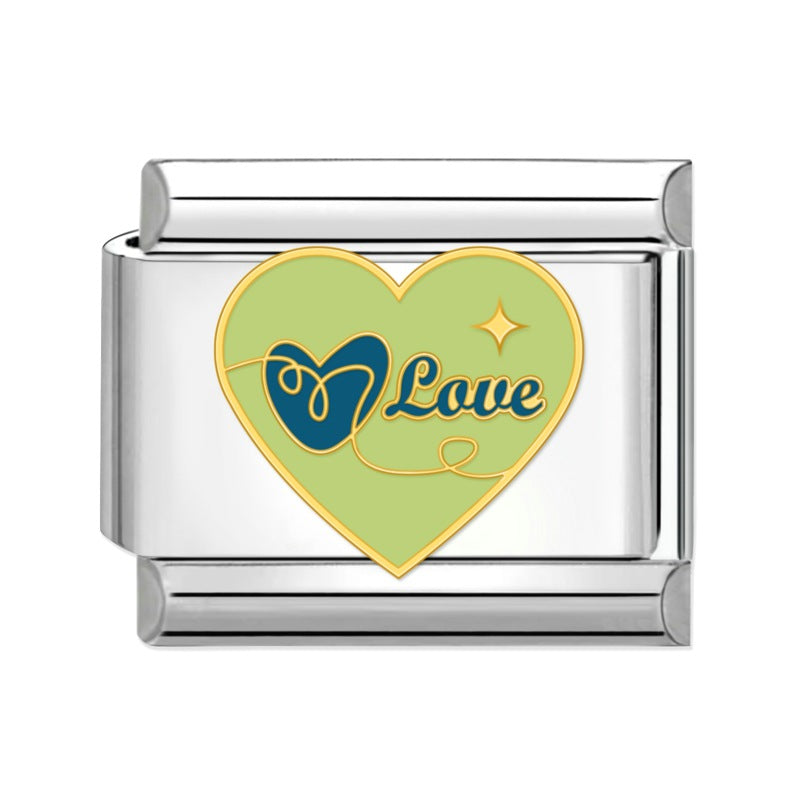 Wholesale Italian beaded bracelet 9mm DIY splicing detachable love stainless steel combinable bracelet