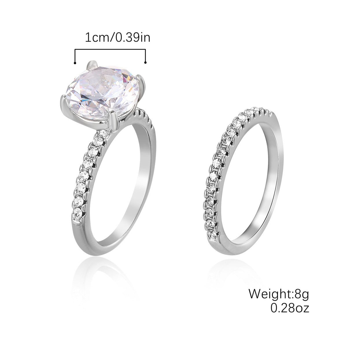 Wholesale Creative Love Zircon silver Ring