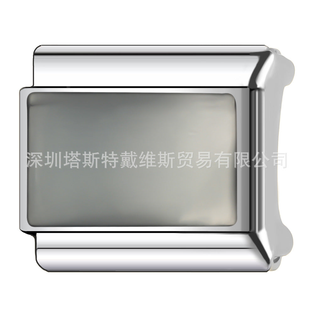 Wholesale 9mm Italian Charm Starter Bracelets DIY square Single Section Creative Stainless Steel Composable Bracelet