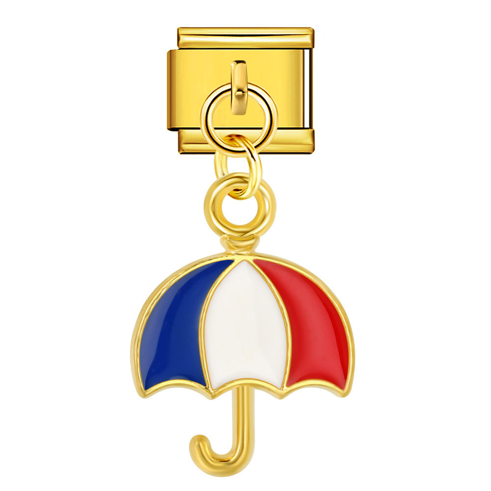 Wholesale  Italian Charm Bracelet 9mm DIY Independence Day Creative Stainless Steel Composable Bracelet