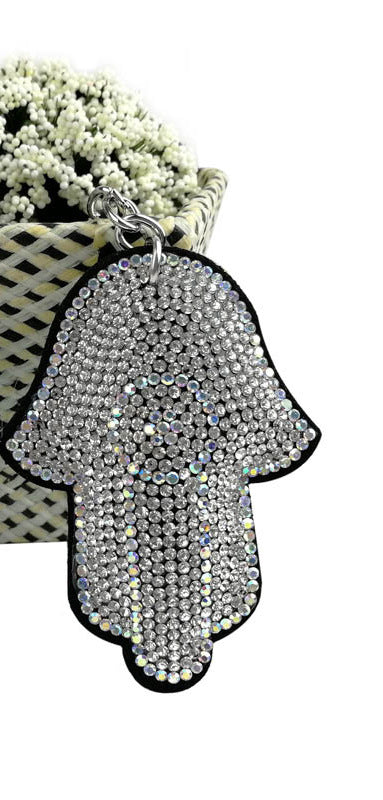 Wholesale Creative rhinestone Palm rhinestone keychain tassel diamond keychain