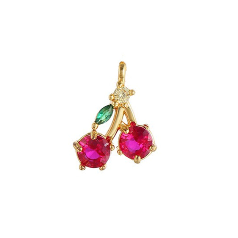 Wholesale Colored Zircon Fruit Copper Earrings ACC-ES-WuBen002