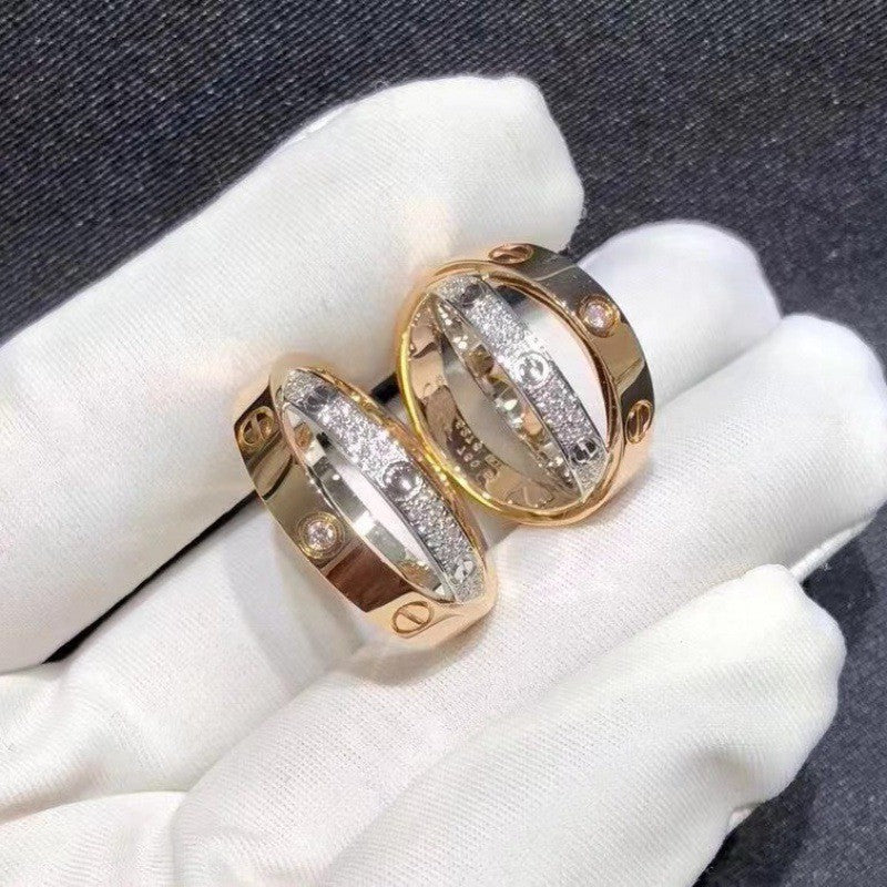 Wholesale Titanium Steel Large Square Screw Double Ring Cross Ring