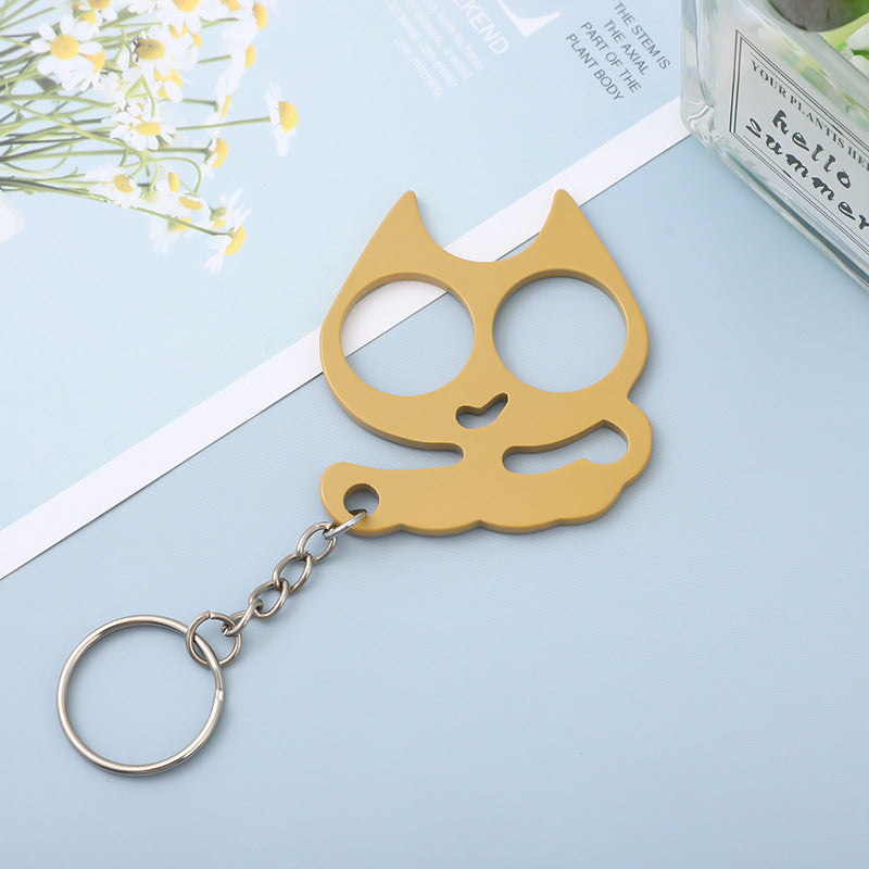 Wholesale Stainless Steel  Candy Color Cute Kitten Keychain