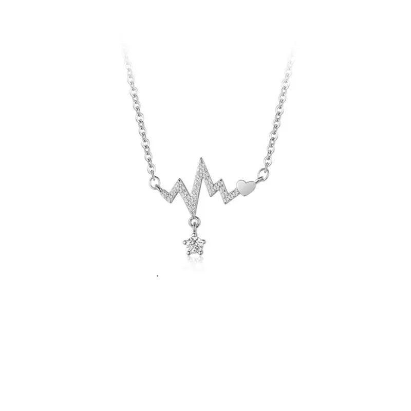 Wholesale Titanium Steel Heart-Shaped Necklace Clavicle Chain Lock Necklaces