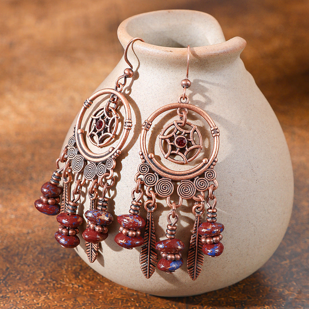 Wholesale Zinc Alloy Bohemian Coffee Color Earrings Set