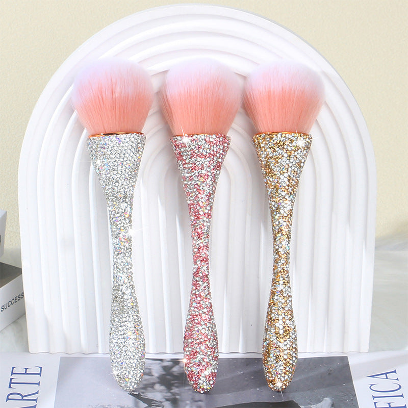 Wholesale diamond inlaid small waist loose powder makeup brush