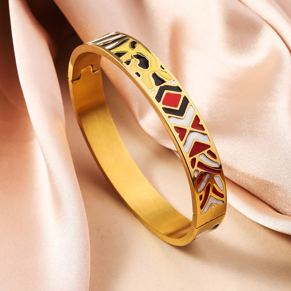 Wholesale Titanium Steel Enamel Bracelet ACC-BT-Ruif007