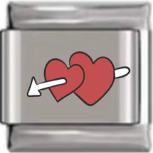 Wholesale Italian Charm Bracelet 9mm DIY Splicing Romantic Heart Shape Shiny Letterhead Stainless Steel Composable Bracelet