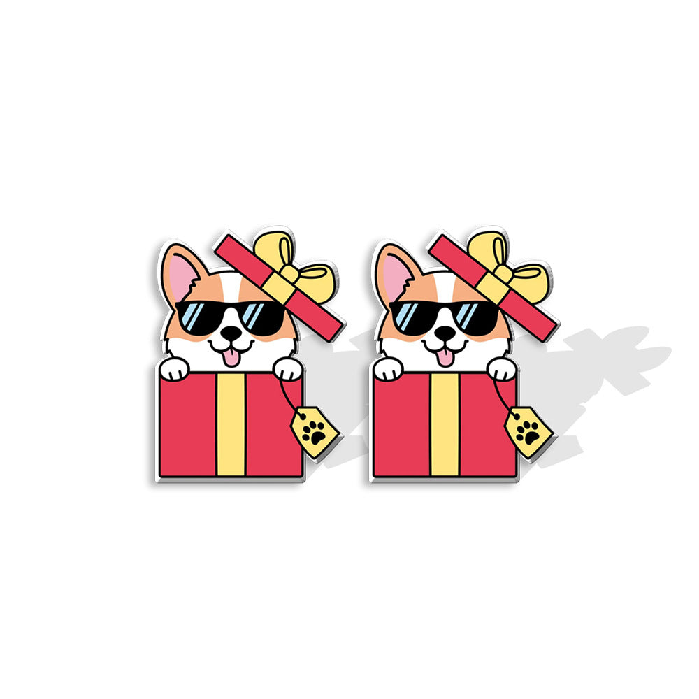 Wholesale Christmas Wreath Bow Resin Earrings Ear Studs ACC-ES-XiangLian012