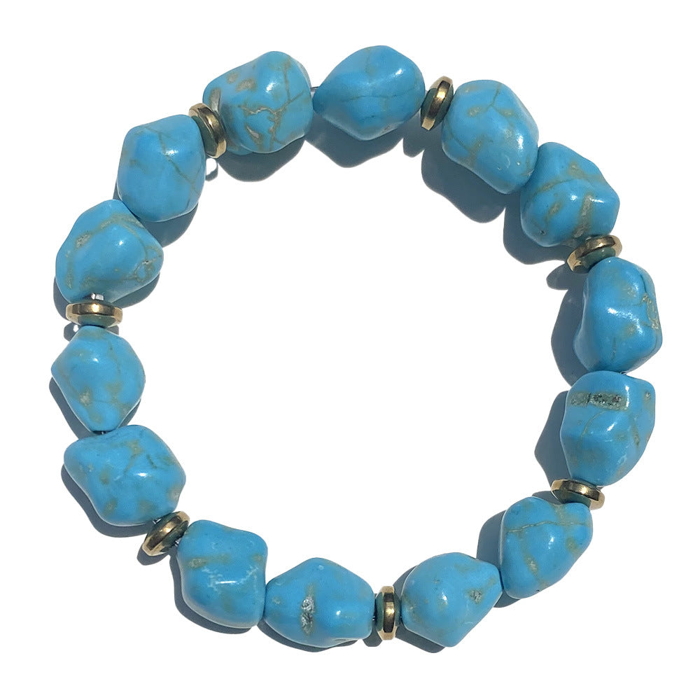 Wholesale Geometric Irregular Natural Stone and Colored Glaze Beaded Bracelet - Unisex Jewelry Accessory