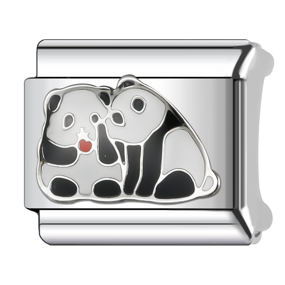 Wholesale Italian Charm Bracelet 9mm DIY Splicing Cute Cartoon Animal Stainless Steel Composable Bracelet