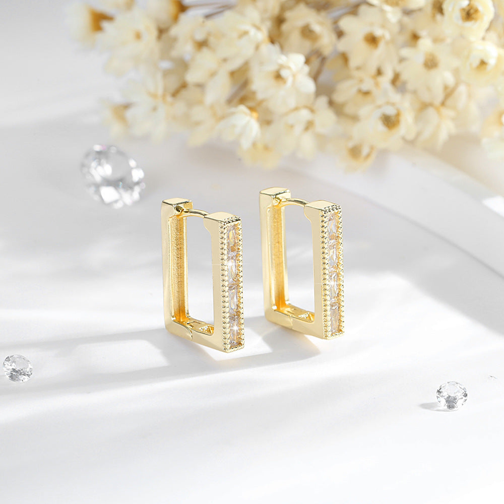 Wholesale Geometric Rectangle Single Row Diamond Zirconia Earrings ACC-ES-HengXuan006