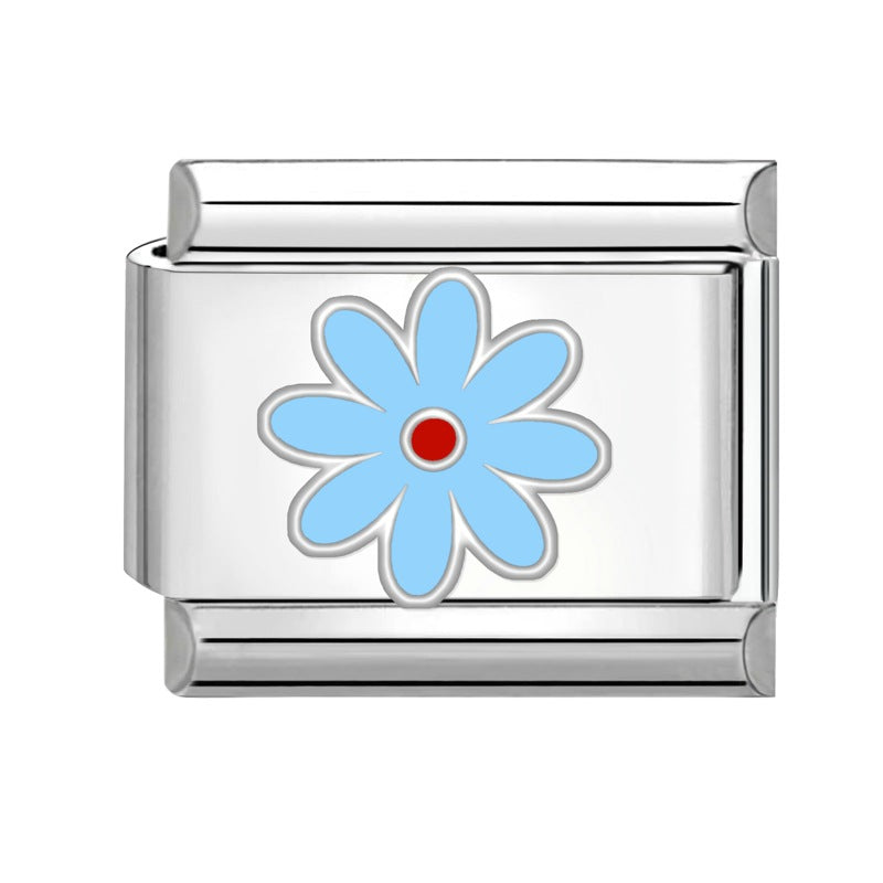 Wholesale 9mm Italian Charm Starter Bracelets DIY Flower Series Stainless Steel Composable Bracelet