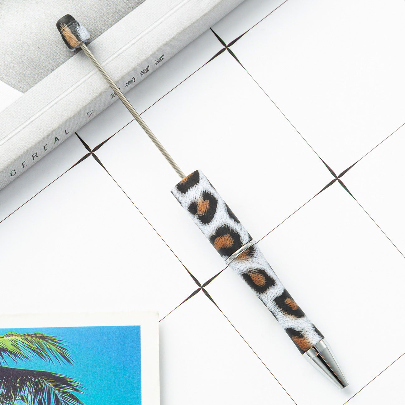 Wholesale Beadable Pens Cow Print Leopard Print Christmas Plastic Pen DIY for Beaded