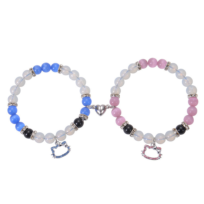 Wholesale Spider Pendant Natural Cat's Eye Crystal Bracelet ACC-BT-Duoy006