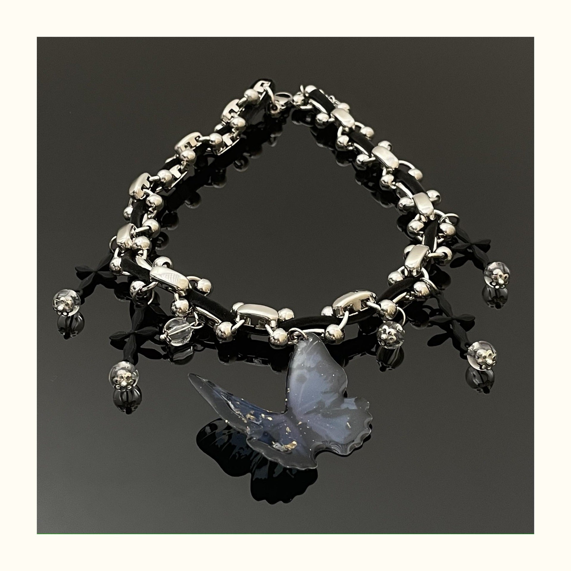 Wholesale Butterfly Cross Fabric Splicing Necklace