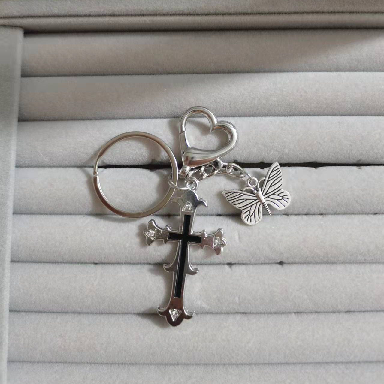 Wholesale Zinc Alloy Cross Keychain Y2K Style Bag Charm For Women
