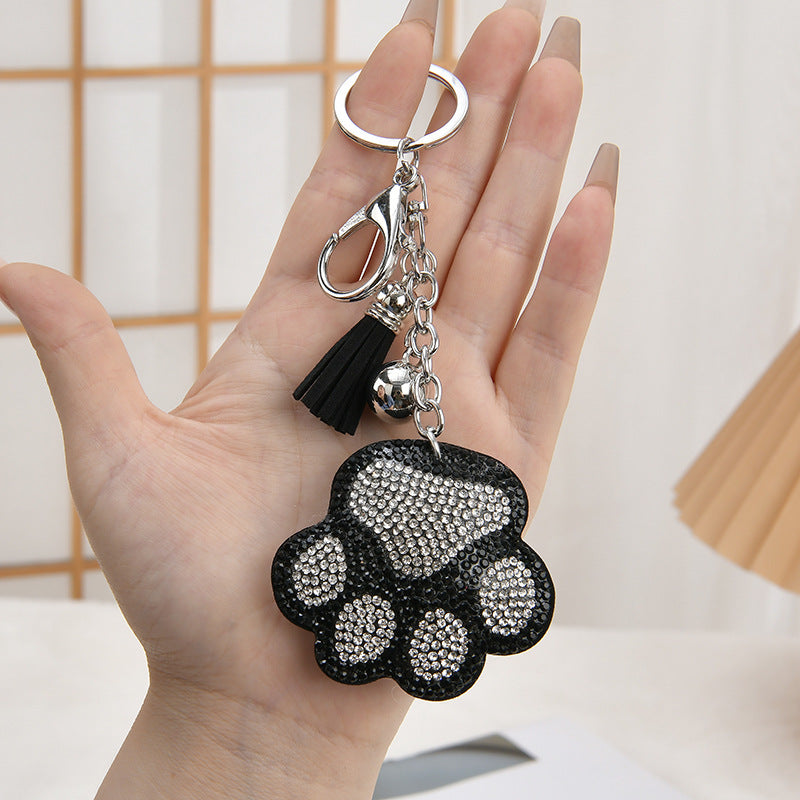 Wholesale Pink Leather Cartoon Rhinestone Keychain Bag Charm Gift