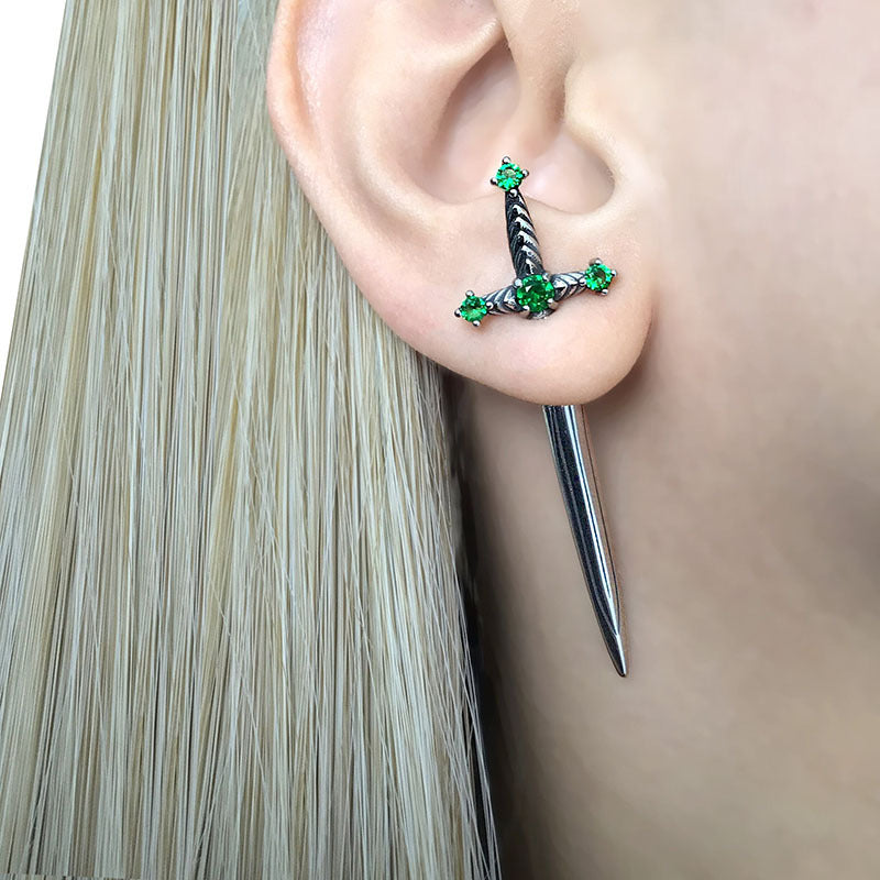 Wholesale Retro Crystal Diamond Dagger Earrings