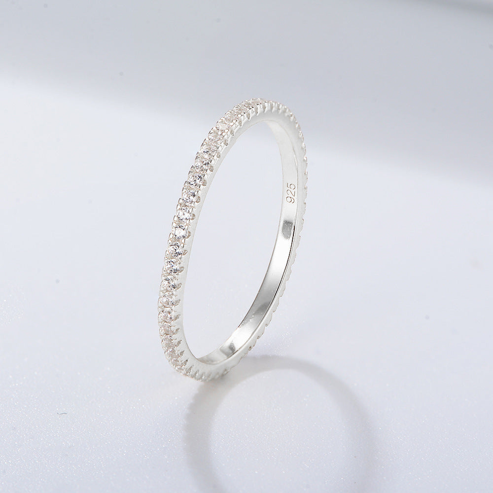 Wholesale Sterling Silver Ring Set With Egg Shaped Zircon Geometric Style Everyday Wear Jewelry Accessory