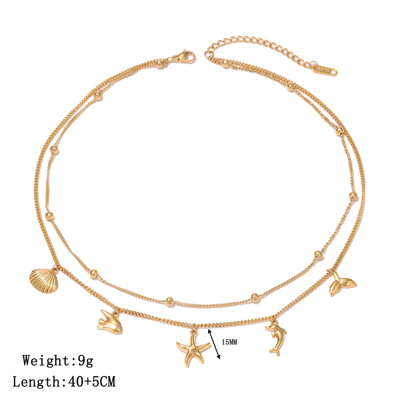 Wholesale Ocean-Style Layered Titanium Steel Necklace