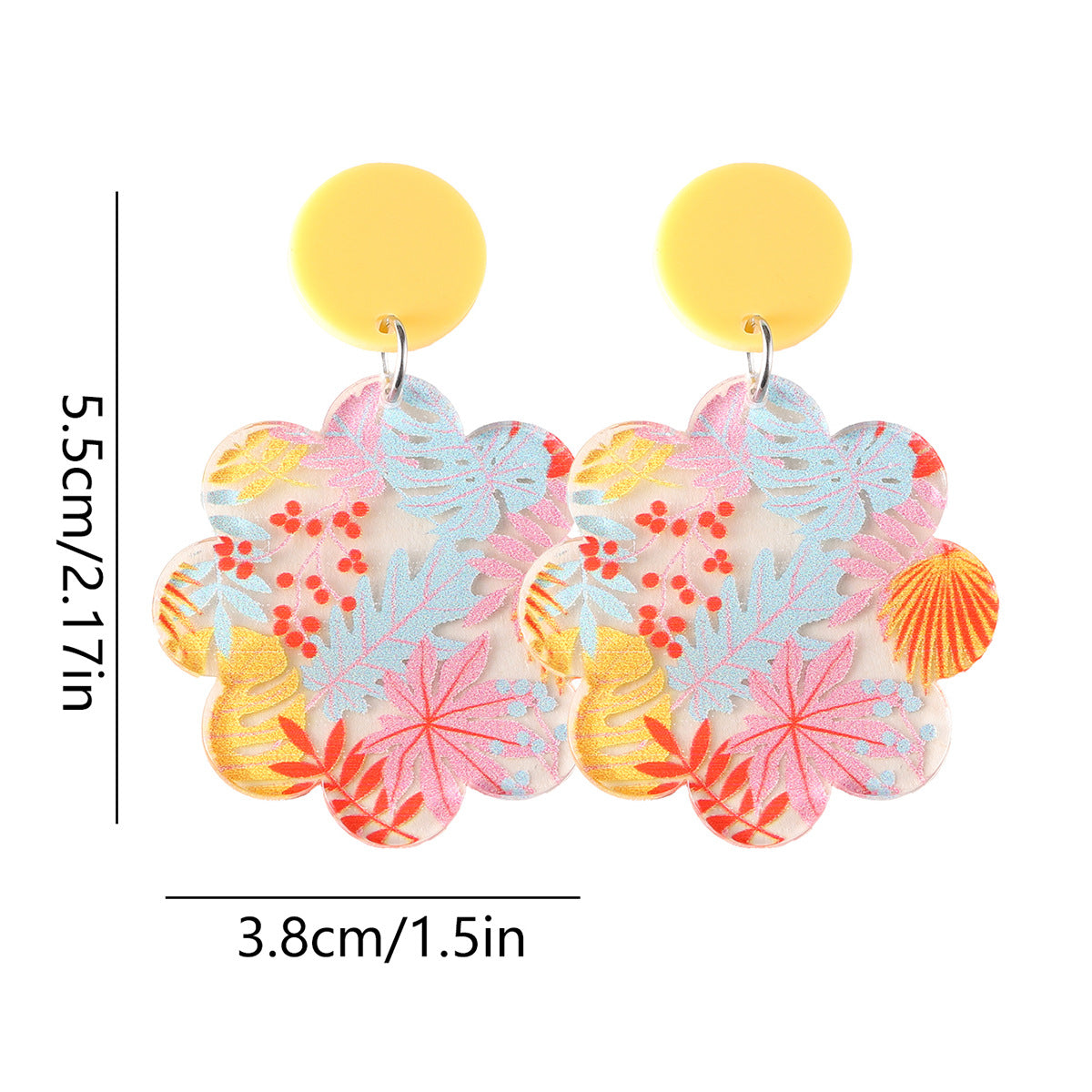 Wholesale Flower Leaf Pendant Earrings