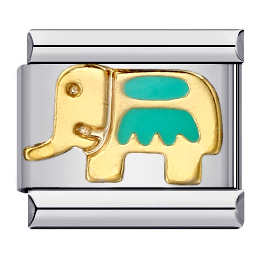 Wholesale Italian Charm Bracelet 9mm DIY Splicing Removable Oil Drop Animal Stainless Steel Composable Bracelet