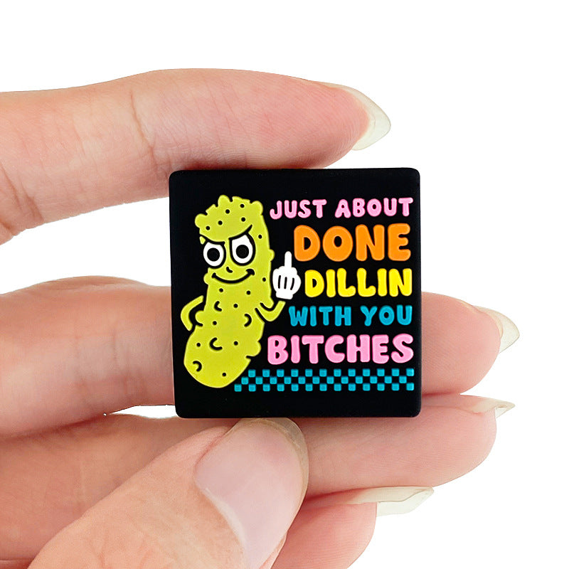 Wholesale 10pcs Short Phrase Silicone Beads Diy Accessories ACC-BDS-WDX233