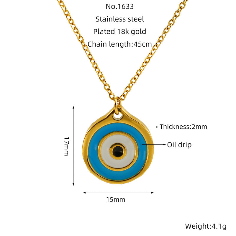 Wholesale Titanium Steel Evil Eye Necklace ACC-NE-ZhongYao004